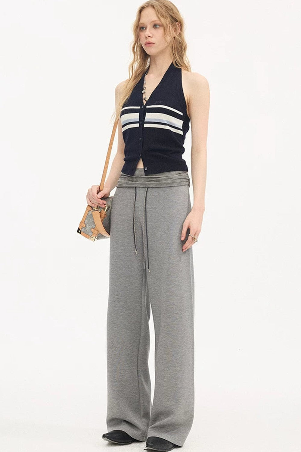 High-Waisted Slim Pants