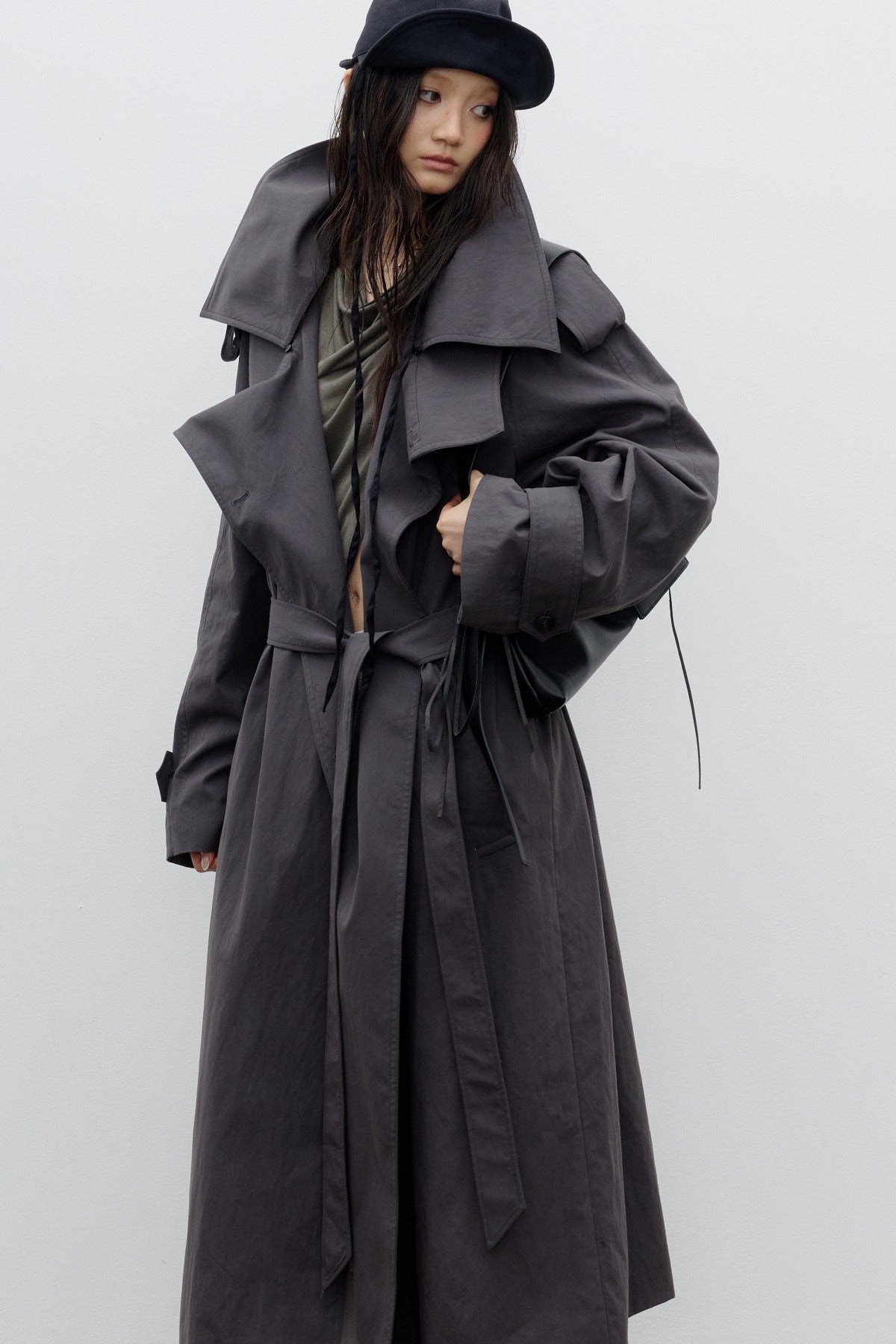 Double-Layer Long Silhouette Trench Coat