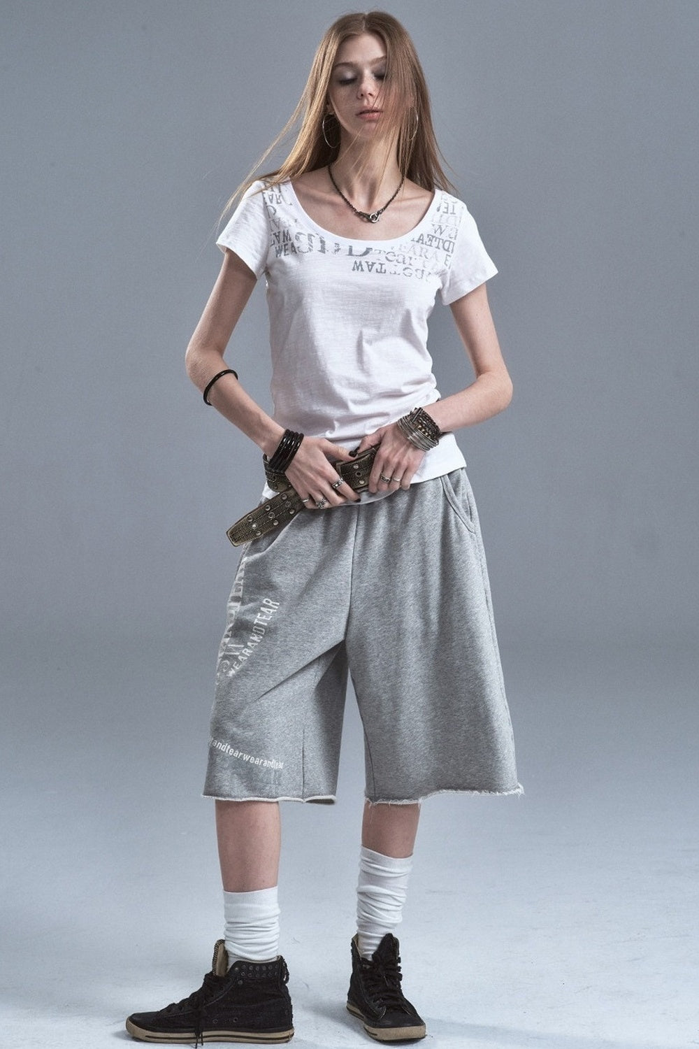 Silver Letter Terry Sweatpants