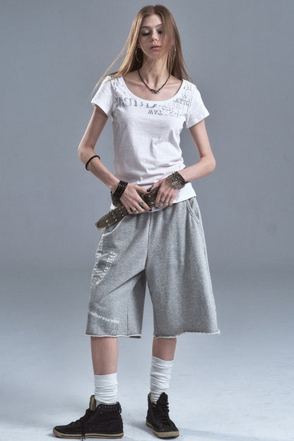 Silver Letter Terry Sweatpants