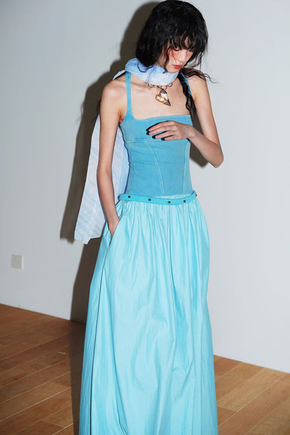 Distressed Washed Cotton Dress