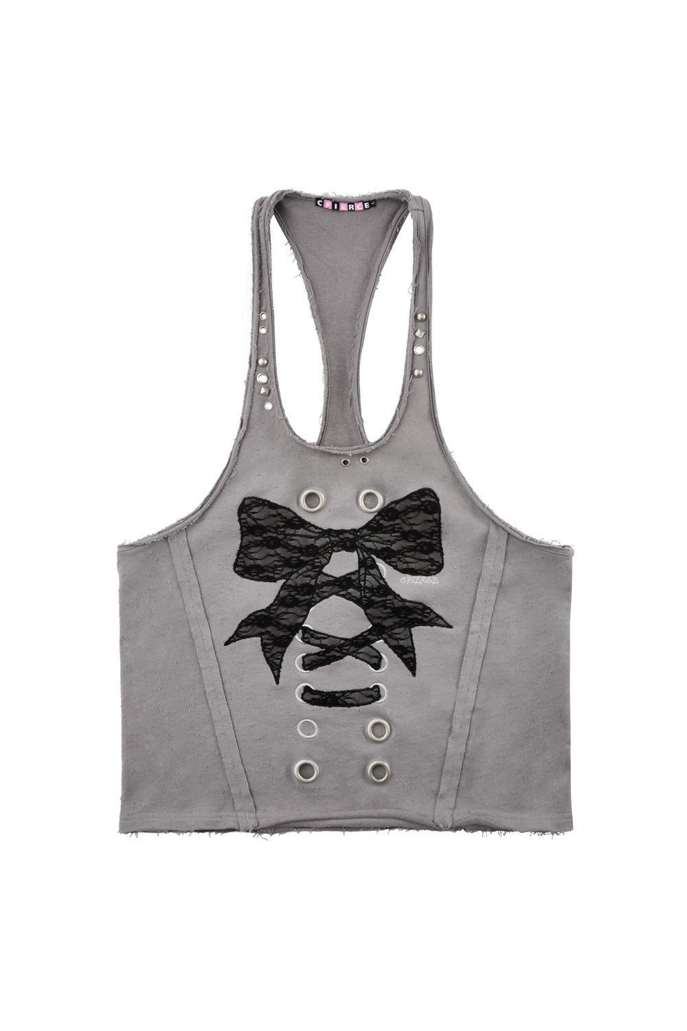 Studded Lace Bow Vest