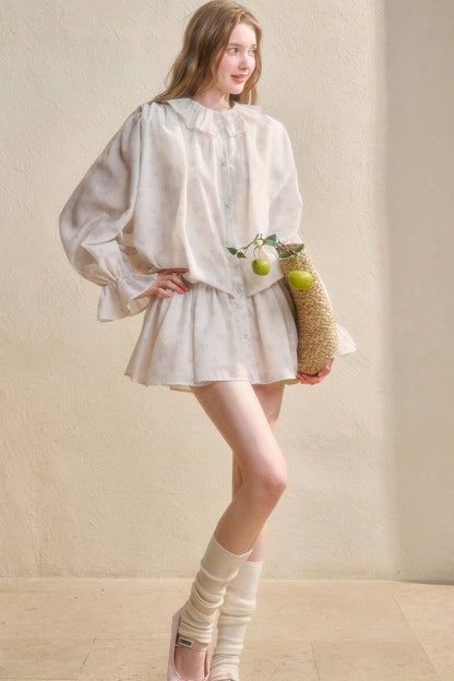 Floral Ruffle Shirt Dress