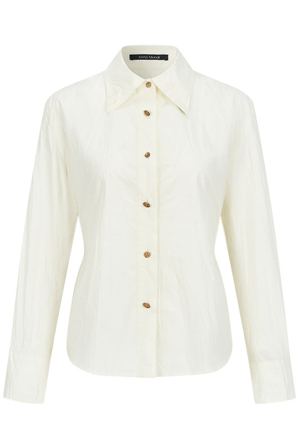 Completo camicia con colletto alla coreana plissettata 3D e gonna
