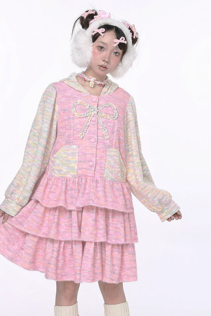 Pinkes Hasenohren-Stufenkleid