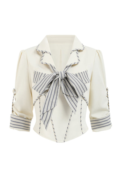 Striped Bow Layered-Look Dress, Top and Skirt Set -Up