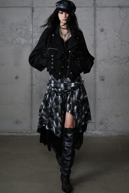 Functional Layered-Look Suede Jacket