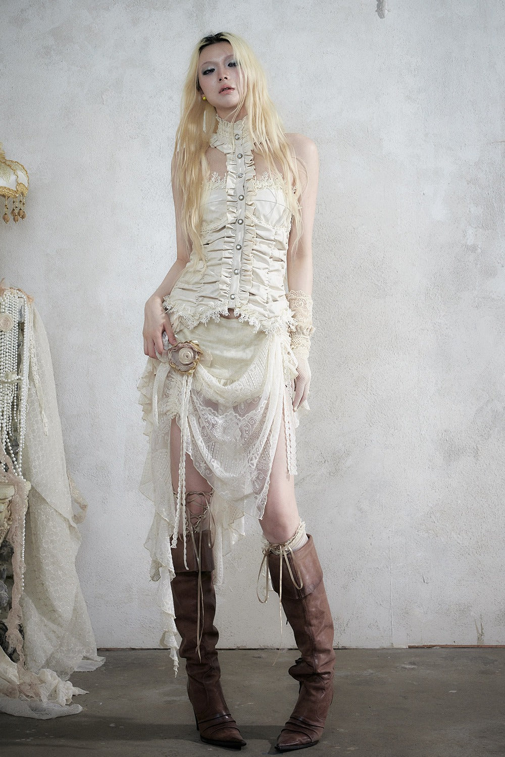 Baroque Velvet Lace Top