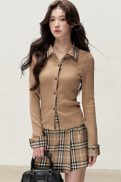 Knit Cardigan and Skirt Set-Up