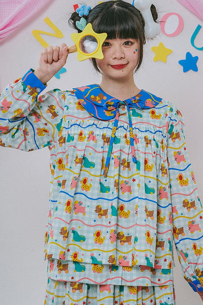 Japanese Style Floral Print Vest