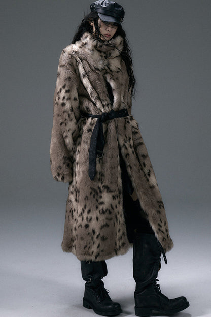 Reversible Suede Leopard Fur Coat