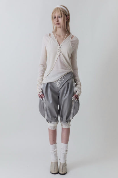 Medieval Embroidered Leather Riding Pants