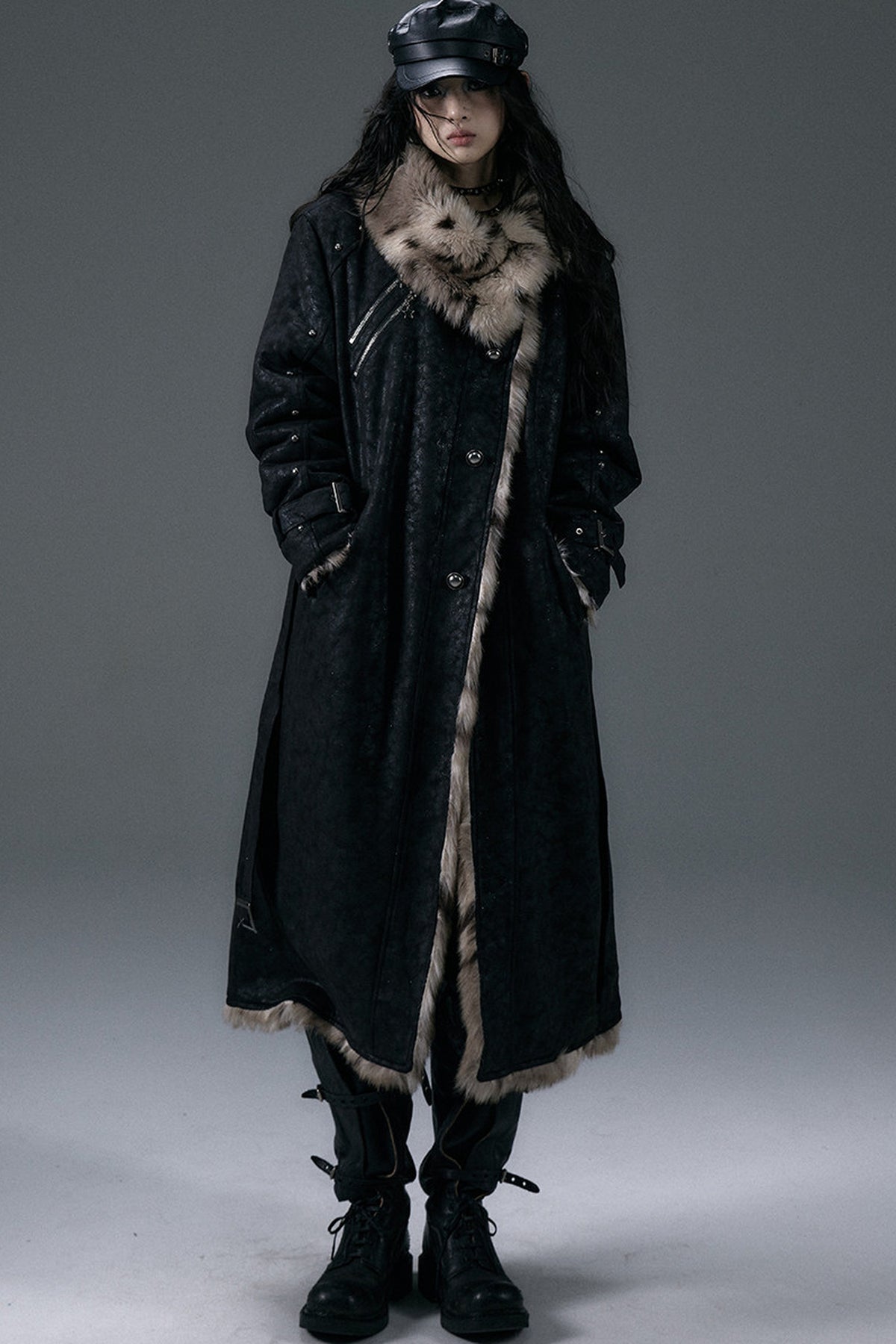 Reversible Suede Leopard Fur Coat