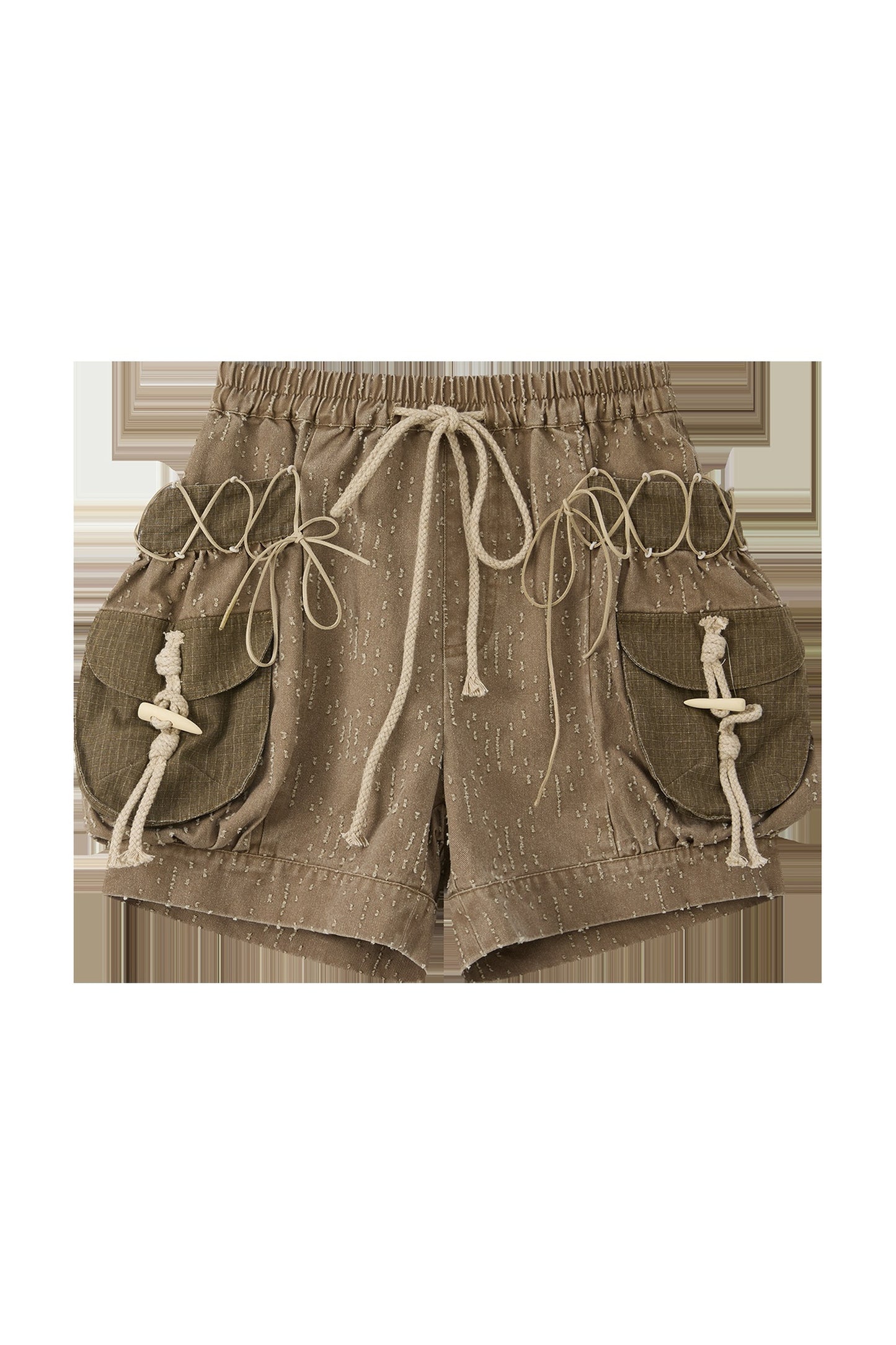 Short déchiré à cordon de serrage