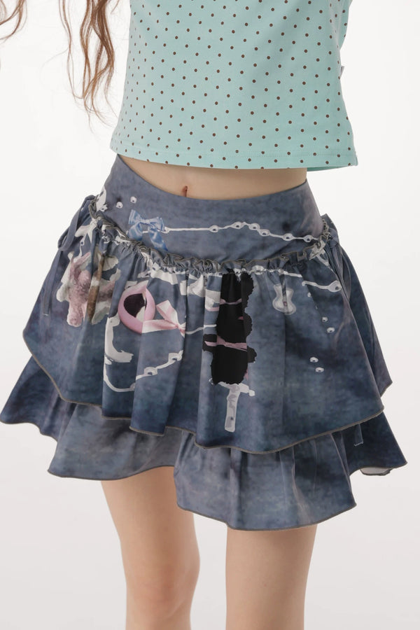 Misty Gray High-Waisted Skirt
