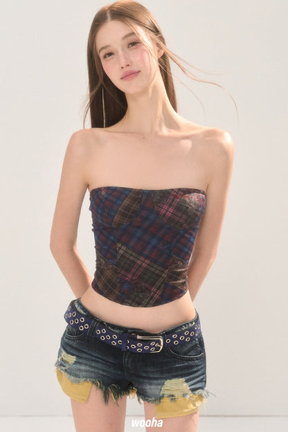 Vintage Print Tube Top