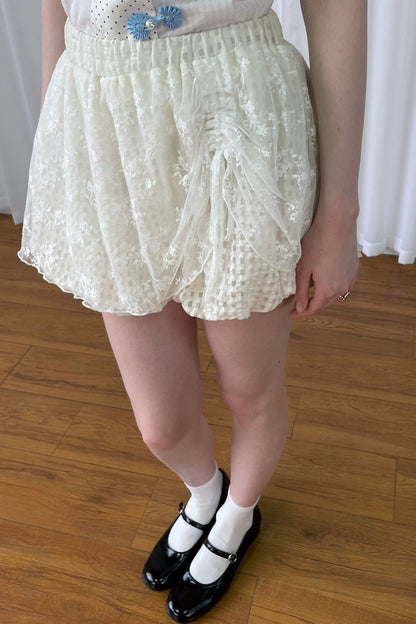 Lace Floral Textured Skirt