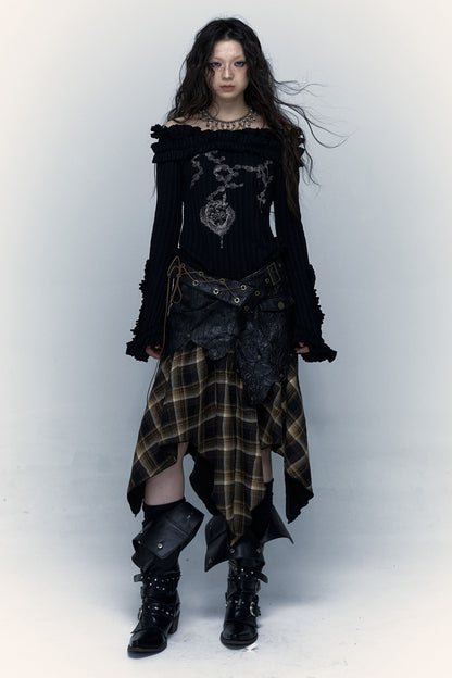 Dark Punk Patchwork Skirt