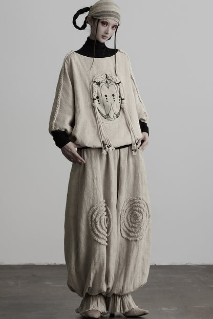 Loose-Fit High-Neck Batwing Sweatshirt