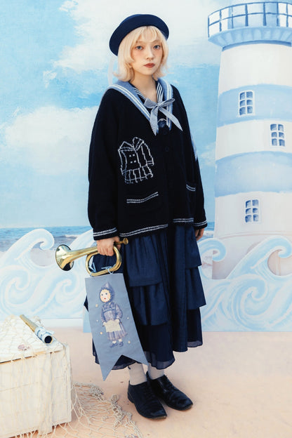 3D Sofa Embroidered Denim Dress