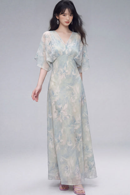 Pink Lotus Gradient Floral Dress