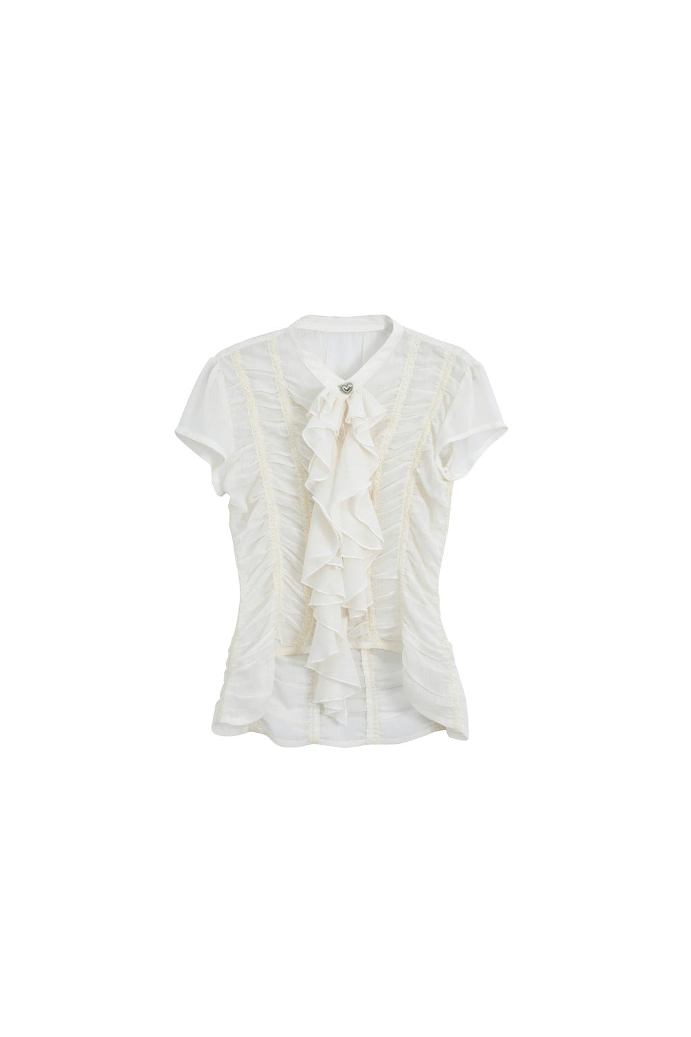 Blusa vittoriana fatta a mano in velo leggero
