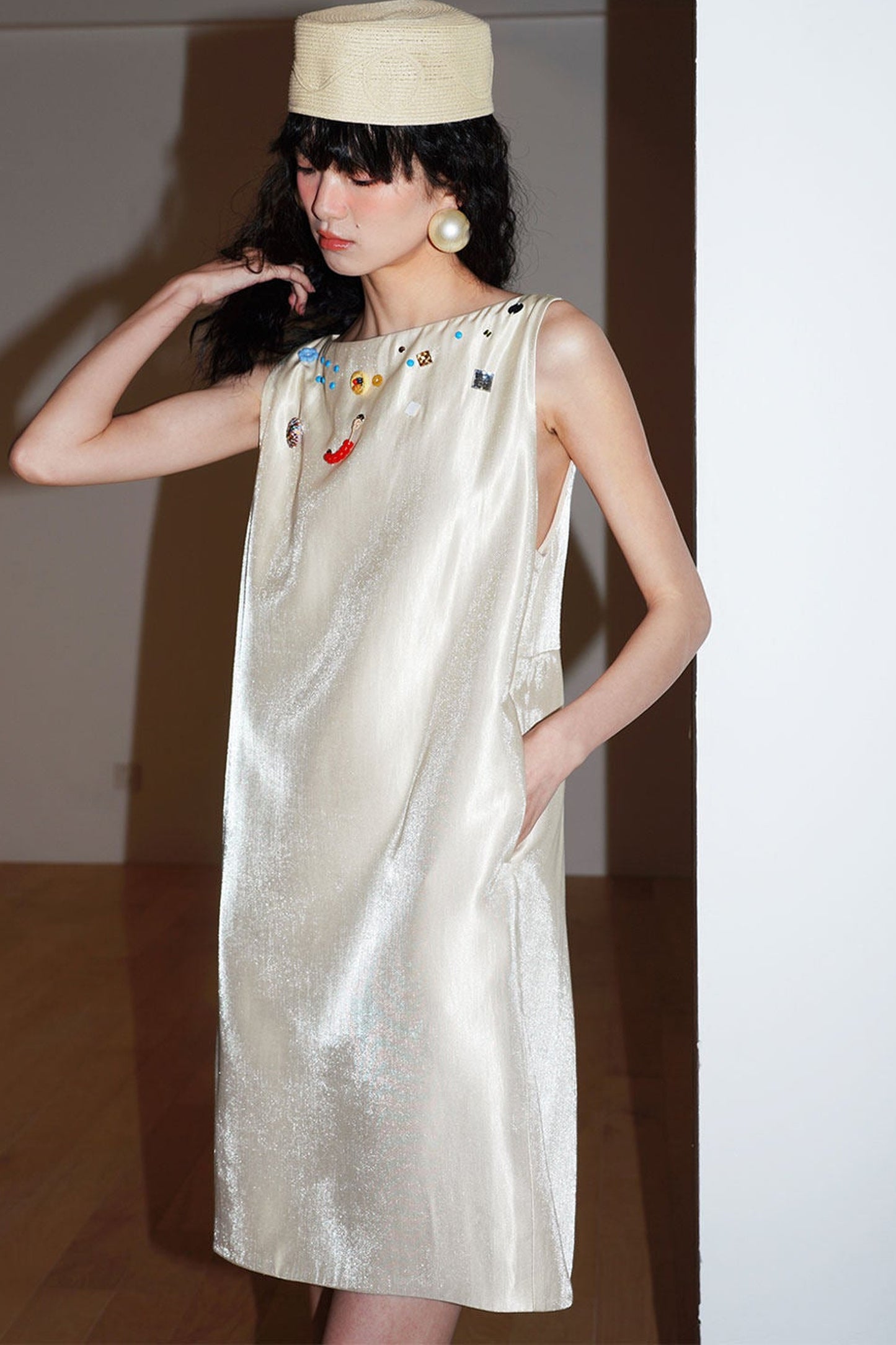 Studded Backless Tank Dress