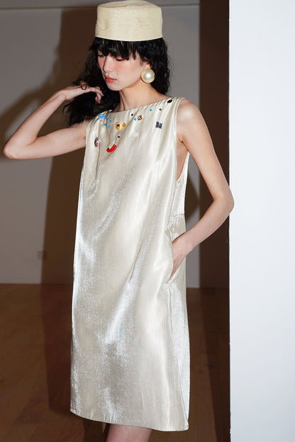 Studded Backless Tank Dress