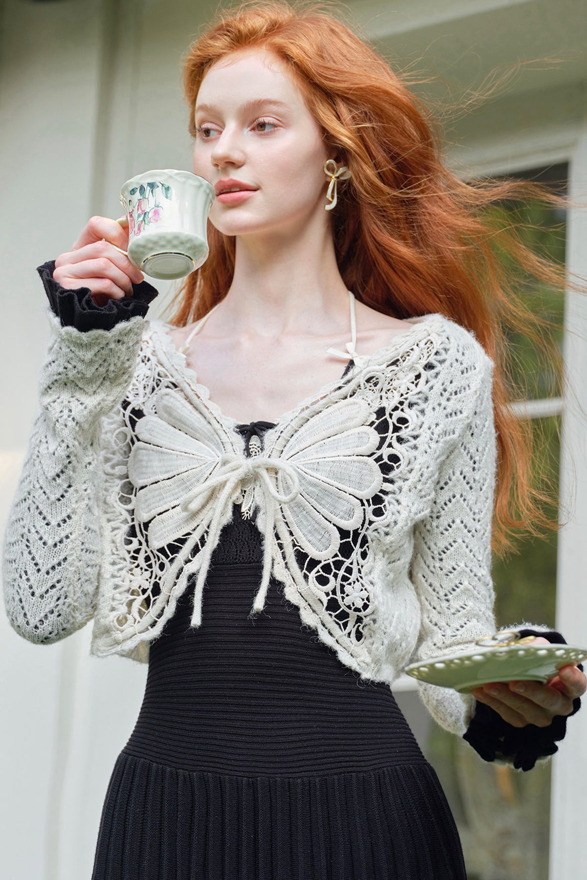 Butterfly Cutout Knit Cardigan