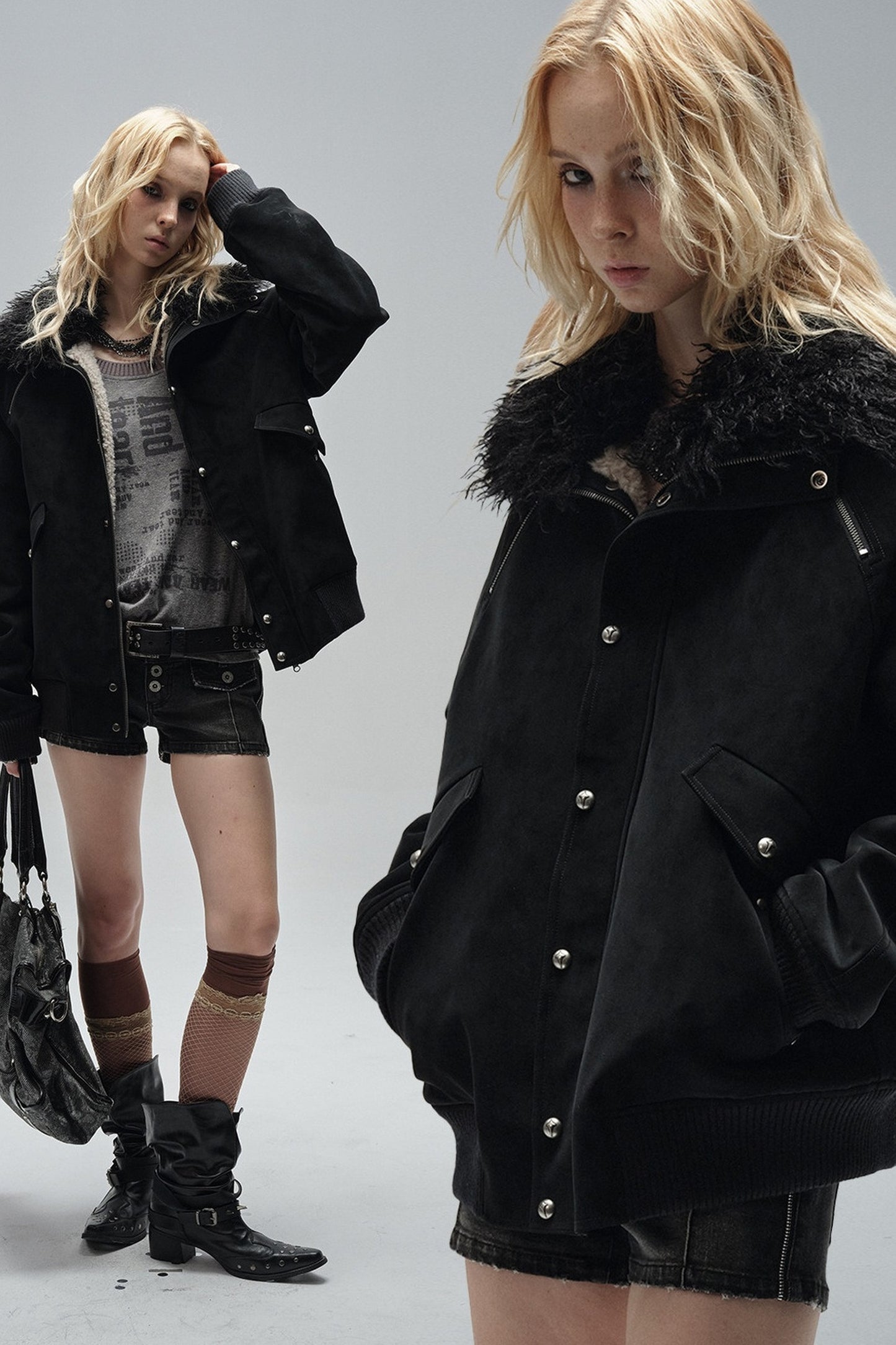 Fur Collar Wool Coat