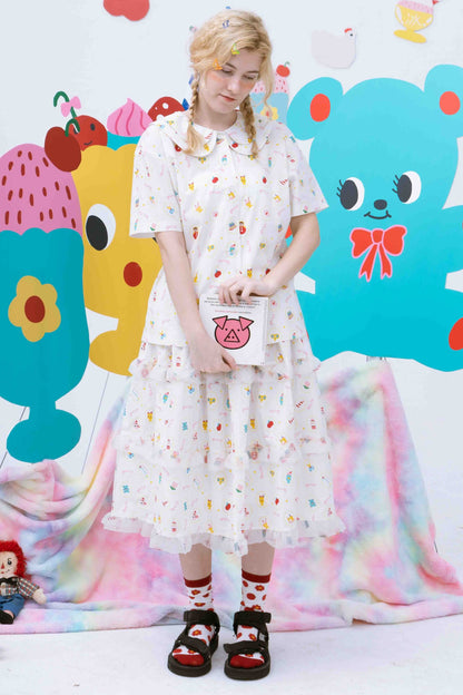 Printed Tiered Skirt