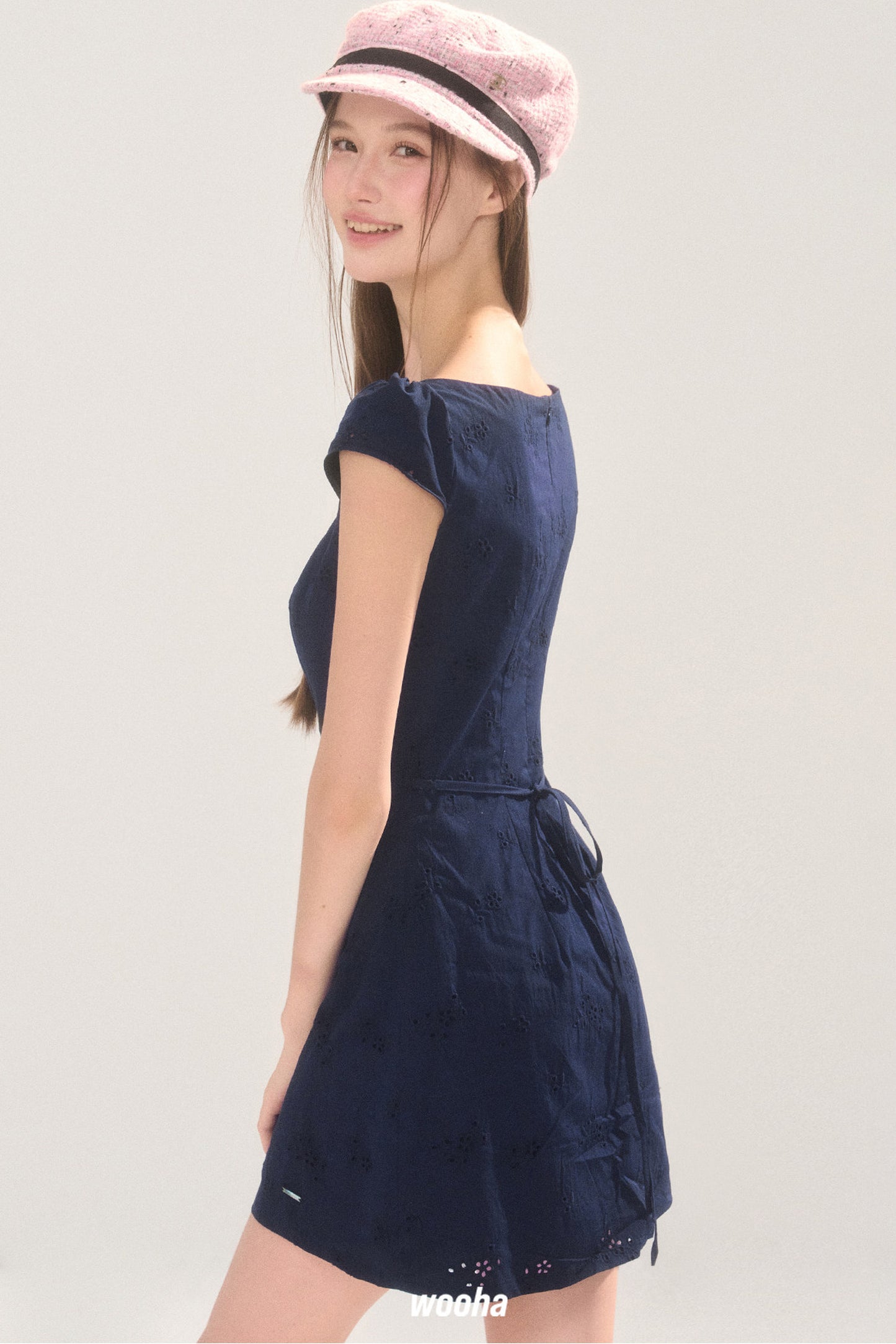 Lace Trim Eyelet Embroidery Cotton Dress