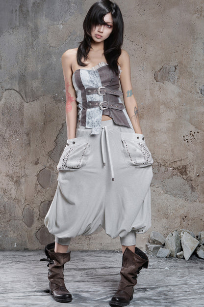 Punk Laced Irregular Tube Top