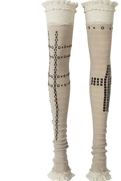 Stretchy Stacked Lace Leg Warmers