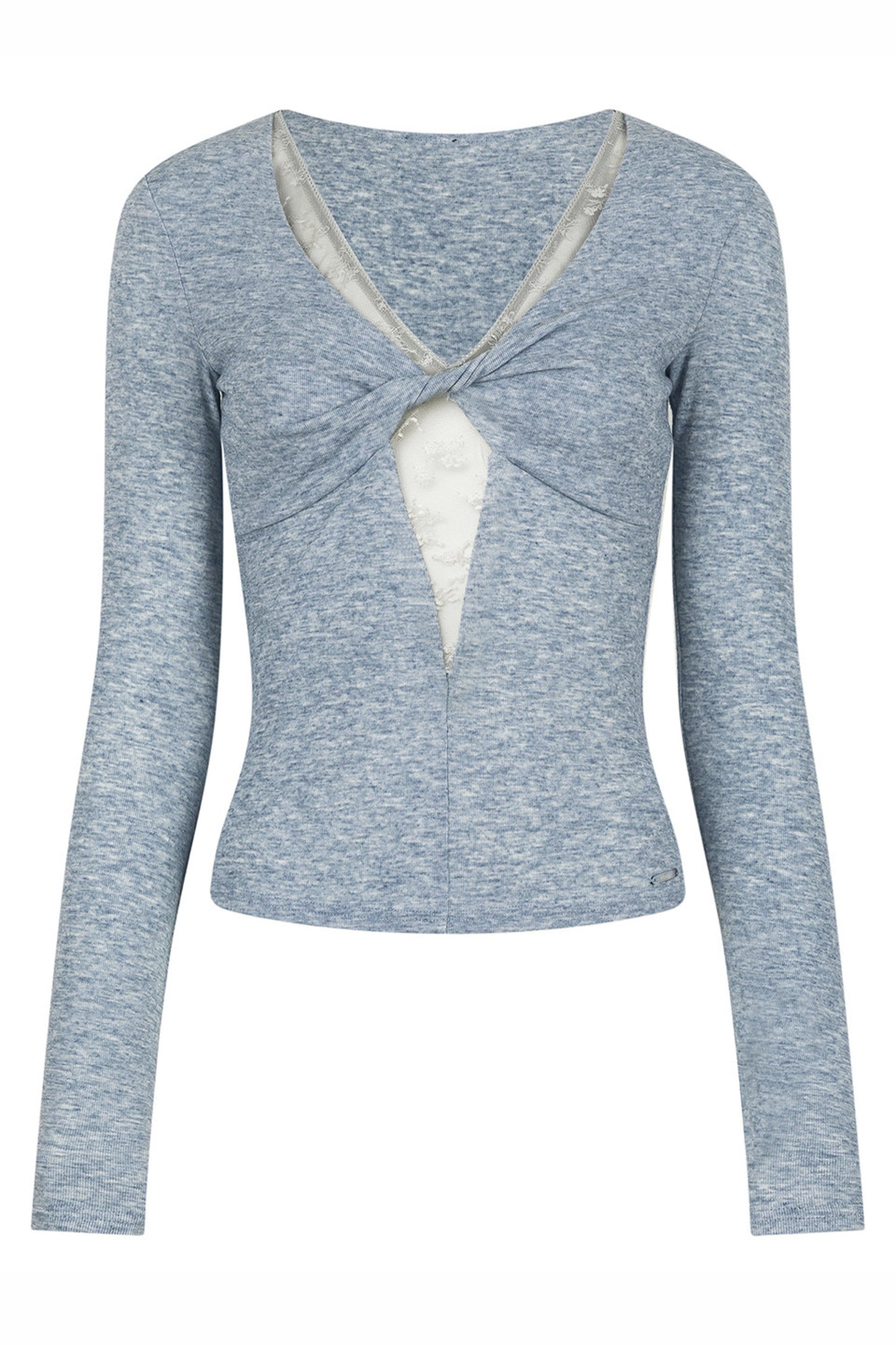 Lace Patchwork Twist Top