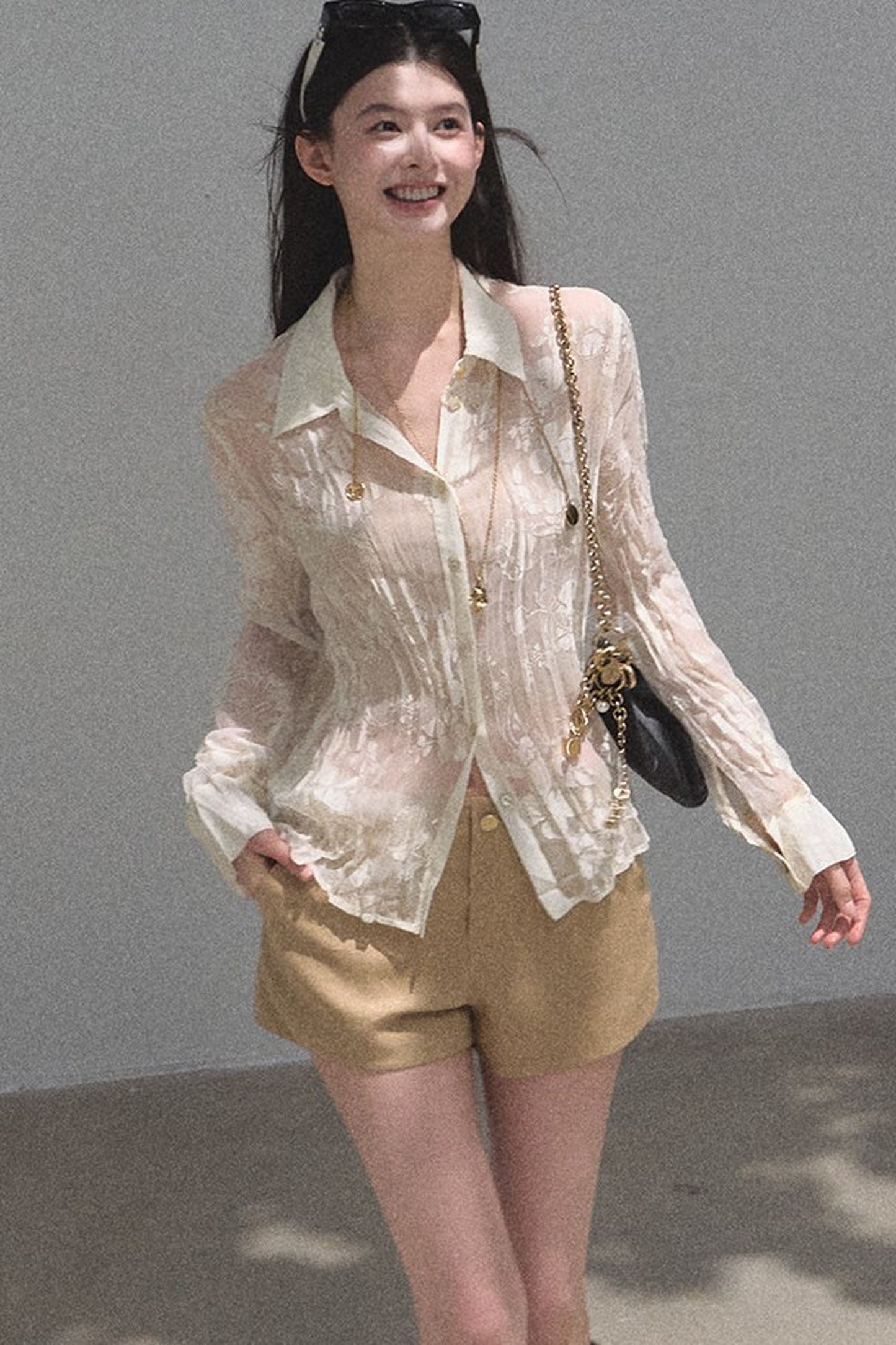 Floral Burnout Long Sleeve Shirt
