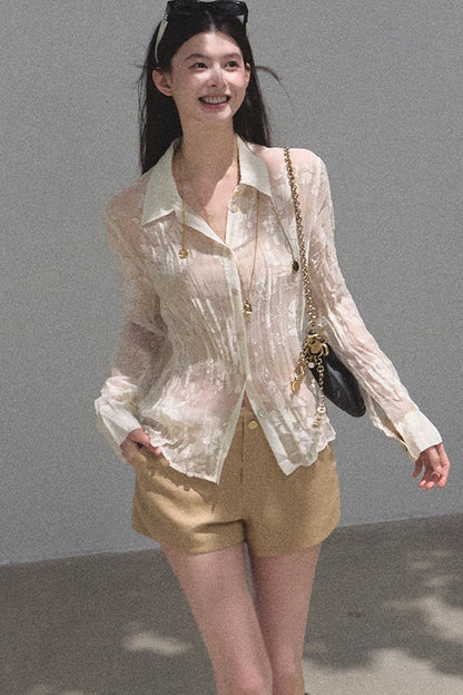 Floral Burnout Long Sleeve Shirt