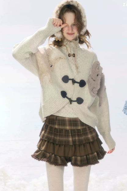 Rabbit Patch Knit Duffle Cardigan