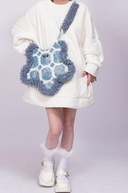 Borsa sottobraccio rétro in denim