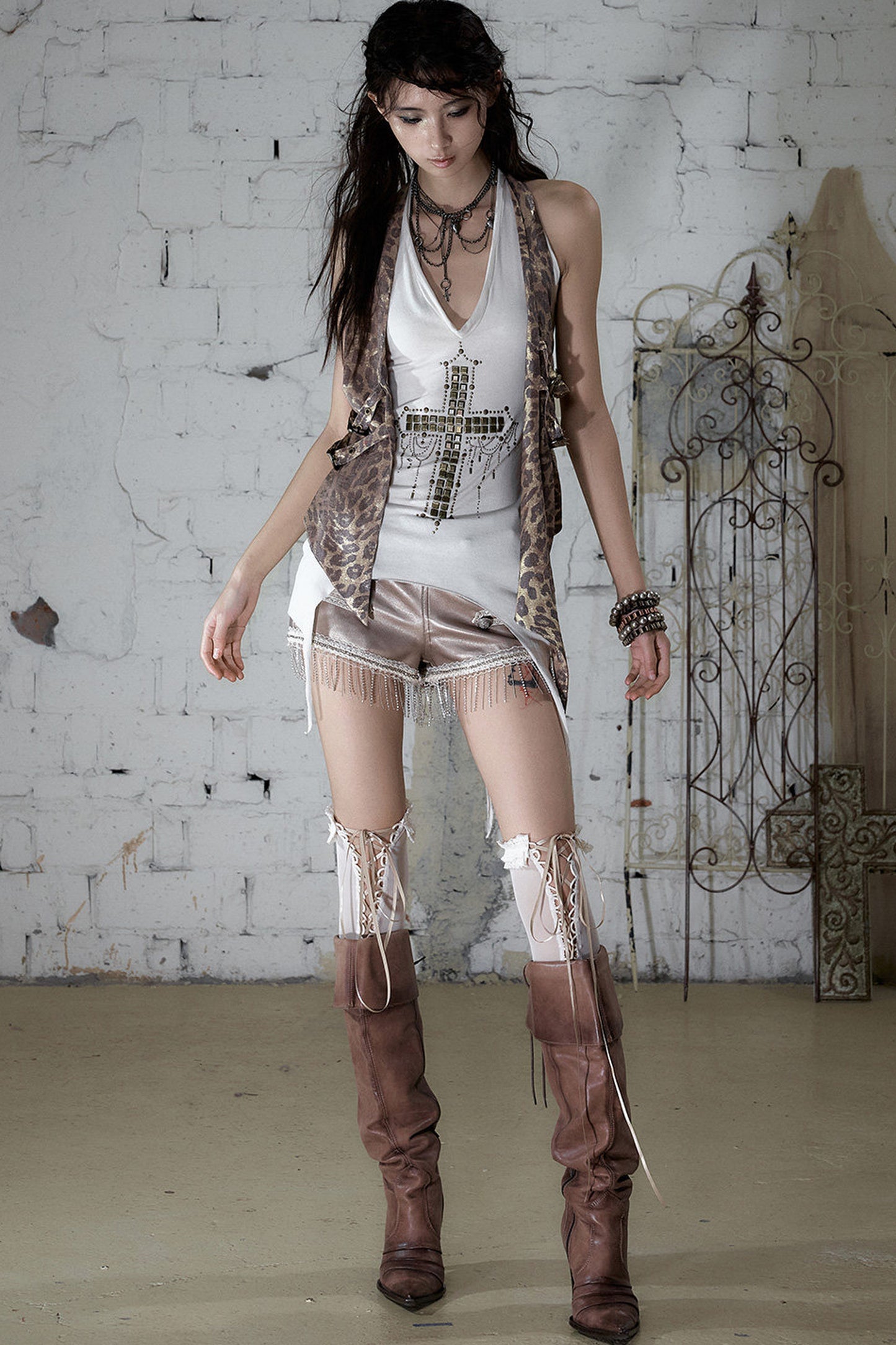 Retro Punk Knitted Halter Top