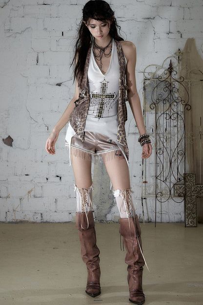 Retro Punk Knitted Halter Top