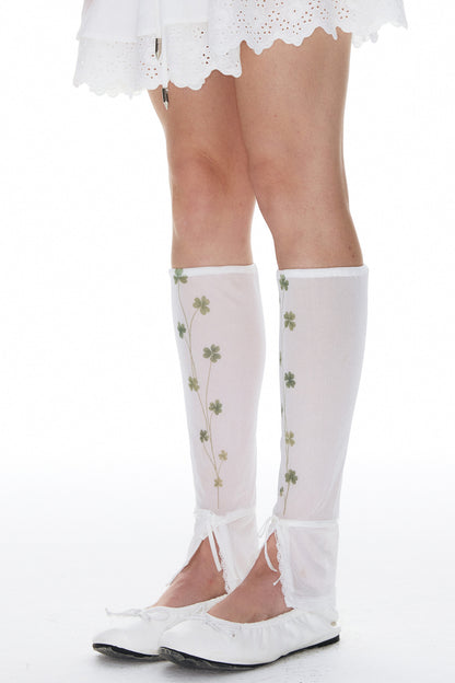 Bedruckte Netz-Spitzensocken