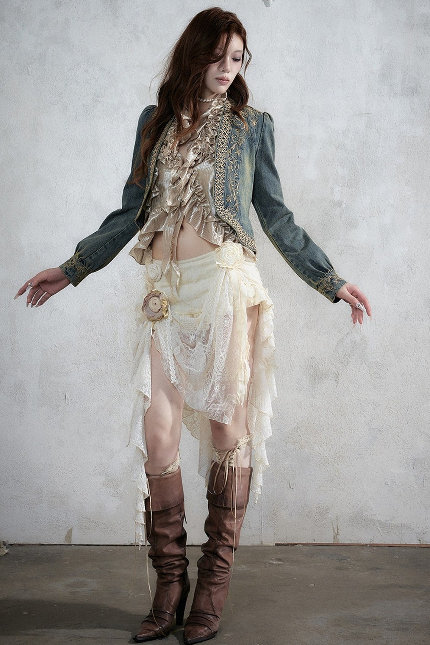Baroque Asymmetrical Fishtail Skirt