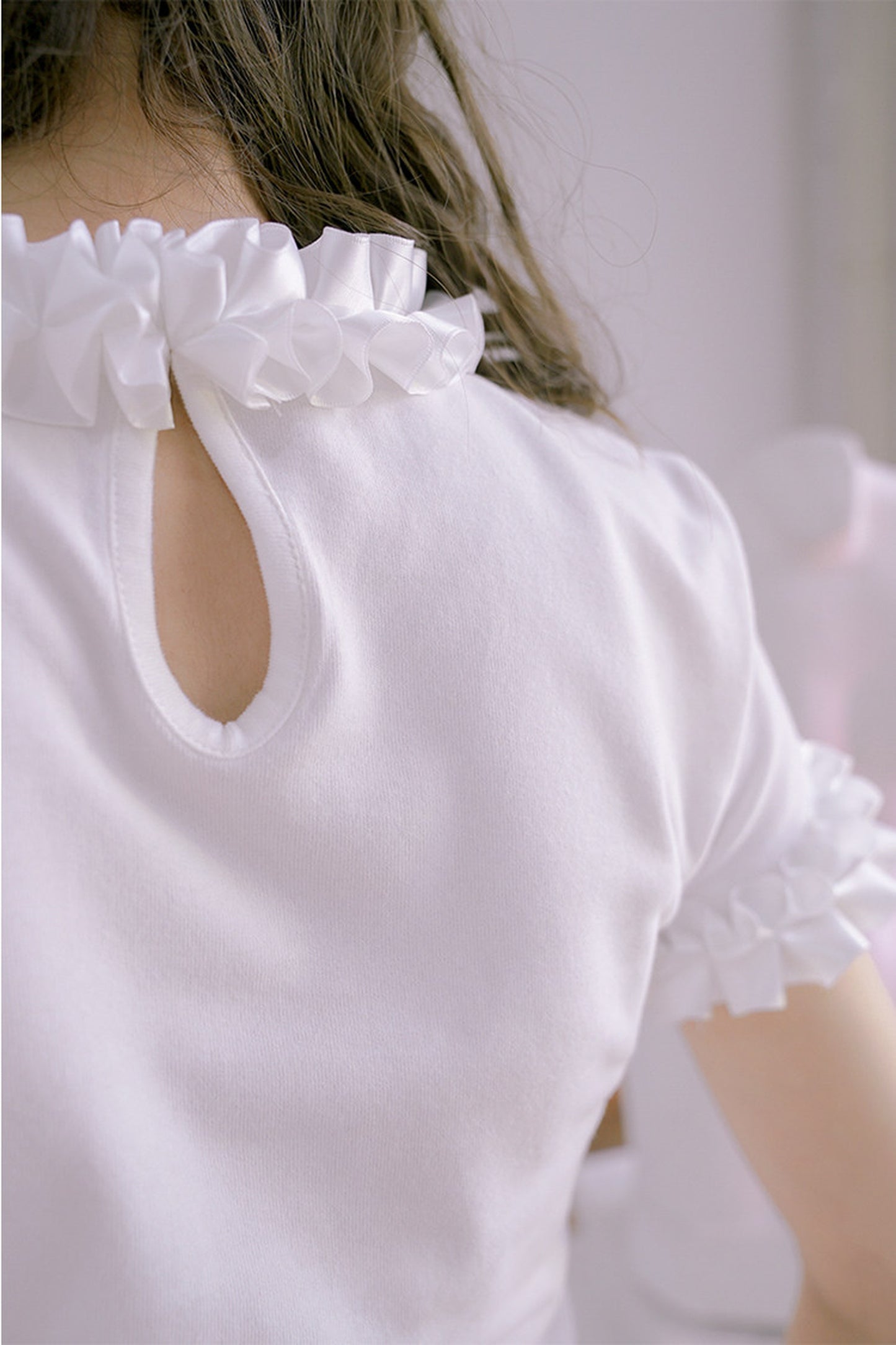 Doll Collar Butterfly Print Lace T-Shirt