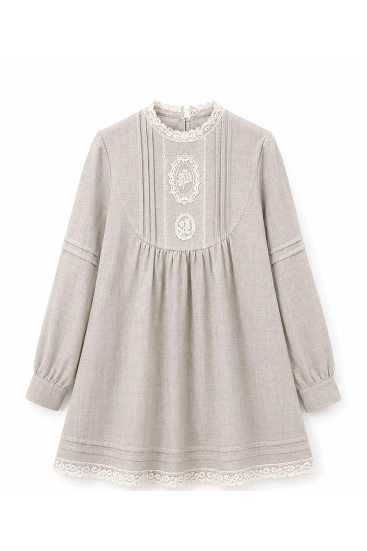 Tencel Linen Lace Applique Doll Dress
