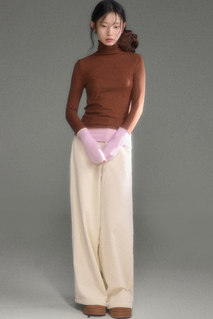 Wool Blend Color-Block Knit Top