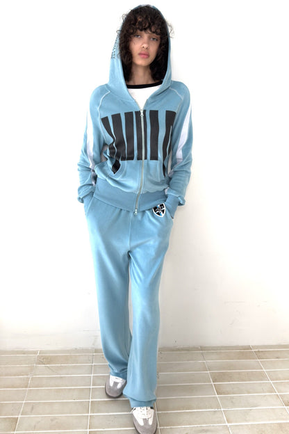 Letter Print Color-Block Hooded Jacket