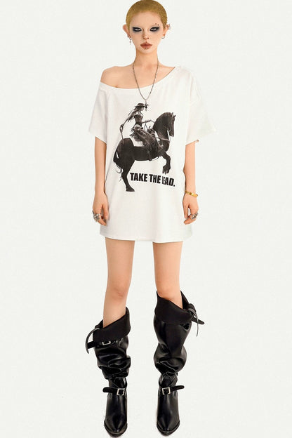 American Off-Shoulder Printed Top