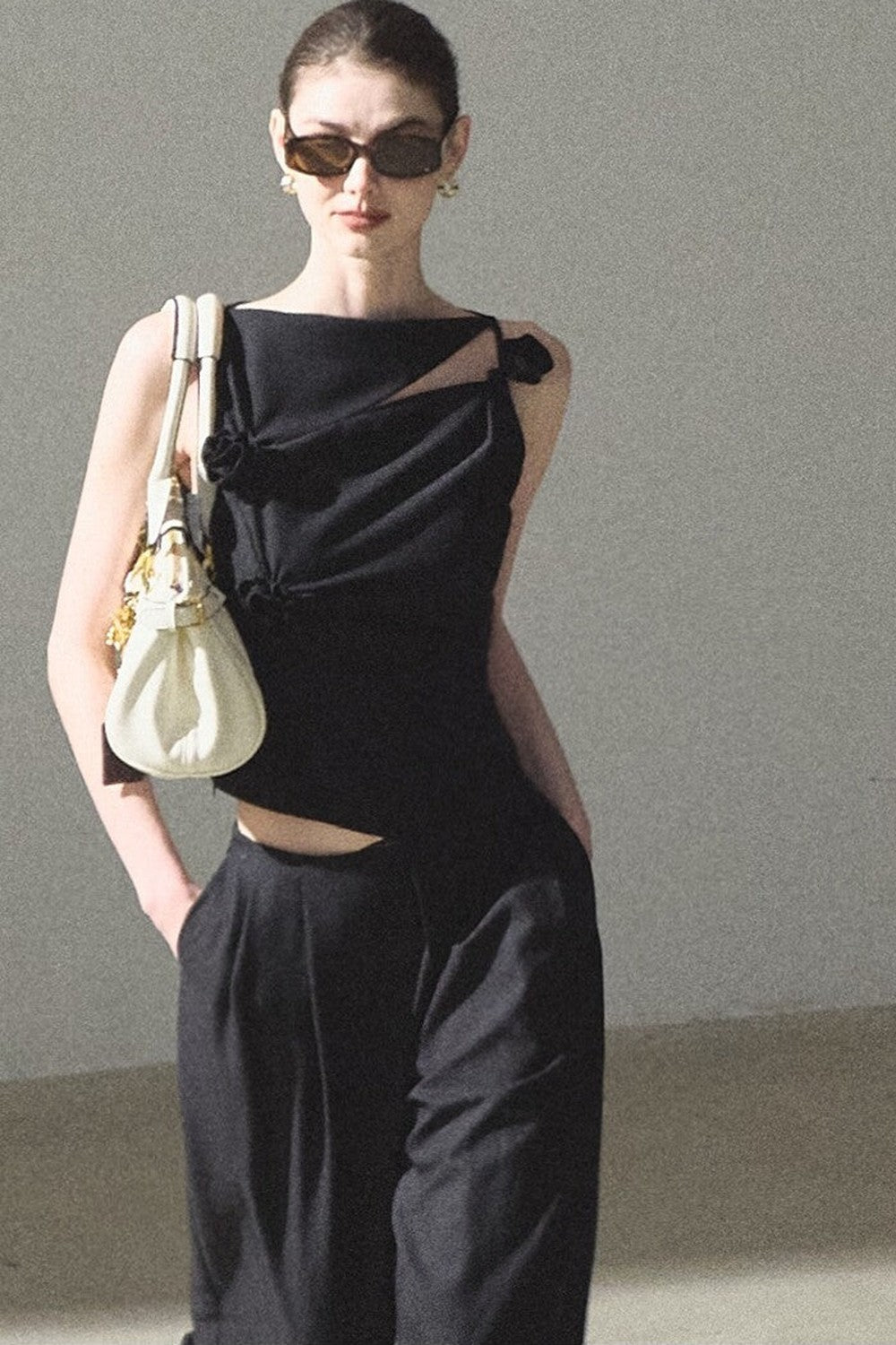 One-Shoulder Lyocell Wool Camisole