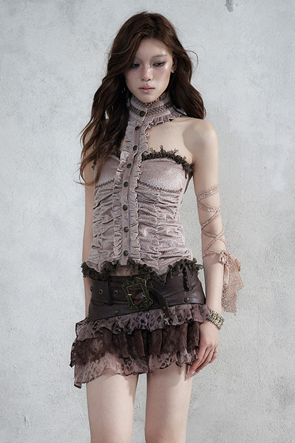 Baroque Velvet Lace Top